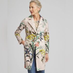 Chico's Floral Cotton Stretch Topper Jacket